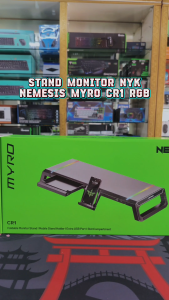 Stand Monitor Foldable RGB dengan Phone Holder Nemesis MYRO CR1 - Putih