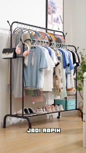 Stand Hanger Gantungan Baju Berdiri Bahan Besi Tempat Gantung Baju Gawangan Baju Rak Baju Serbaguna Premium Quality