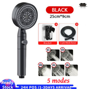 【Local delivery in Malaysia】5 Mode Shower Head kolah air mandi bathroom High Pressure Holder Wall Mounted Bracket Removable Handheld Rain Shower One-key Stop Water Eco Shower Bathroom Accessories 花洒