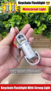 Mini Keychain Flashlight 1200 Lumens | Rechargeable COB LED Light | 7 Modes Bright Key Ring Torch | Waterproof Portable USB Emergency Light for Outdoor Camping & Car