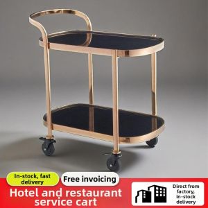 Luxury Multifunctional Quiet-Wheel Stainless Steel Food Cart