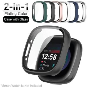 Screen Protector Case for Fitbit Versa 2 Smartwatch Full Coverage PC Protective Cover Washable Bumper Shell Skin