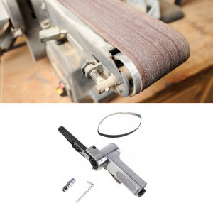 3/8" Air Belt Sander Air Angle Grinding Machine with Sanding Belts for Air Compressor Sanding Pneumatic Tool Set