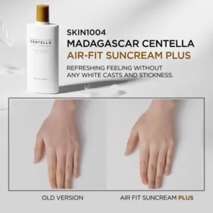 SKIN1004 Madagascar Centella Air‑Fit Suncream Plus Lightweight Breathable Texture｜Powerful UV Protection｜Centella Skin‑Soothing｜Non‑Greasy Finish｜No White Cast 50ML Daily Facial Sunscreen