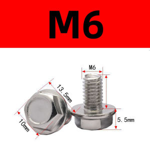10pcs 304 Stainless Steel Flange Surface Bolts Flat Head Hexagon Screws Bolts M6 M8 for Car Motorcycle Moped Scooter Tail Plates
