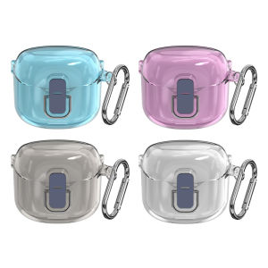 【HOT】Earbuds Skin Cover Shockproof Hard PC Shell Clear Case Cover Anti-drop Waterproof with Carabiner for JBL Tune Flex 2023