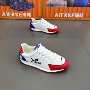 Giày Nam Mùa Thu Mẫu Mới Mặt Da Phong Cách Hồng Kông Chạy Bộ Thường Ngày Thể Thao Thời Trang Dễ Phối Đế Mềm Sành Điệu Trong Nước Nổi Tiếng Trên Mạng Quảng Châu Nguyên Bản