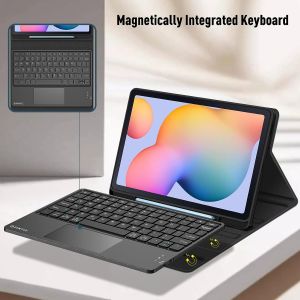 MD Keyboard Case for Samsung Galaxy Tab S6 Lite 10.4 2022/2020 Model (SM-P610/P613/P615/P619) Samsung Cover with Keyboard Built-in Touchpad7 Colors Backlit & Pencil Holder(Black)