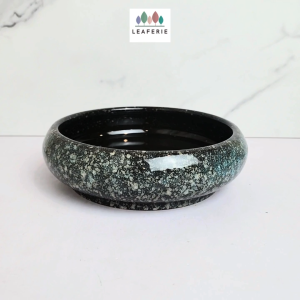 The Leaferie Midnight Shallow plant pots Ceramic flowerpot flowerpots flower pot planter planters