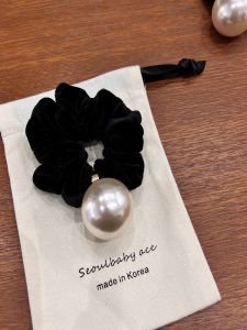 Velvet Pearl Hair Ties Headwear Basic Versatile Large Elastic Band Fashionable Hair Accessories Unbranded Hair Bands