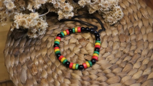 Gelang Manik Rasta Tali Kulit Etnik