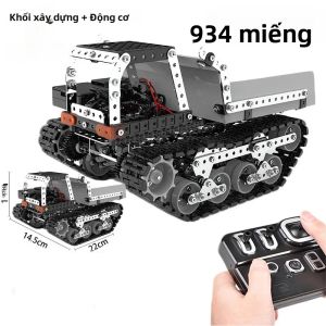 Xe Xúc Lật Bánh Xích Điều Khiển Từ Xa 2.4G 10 Kênh Tự Lắp Ráp (RC) 008 Bằng Thép Không Gỉ Mô Hình Xe Nâng Xe Ủi Cần Cẩu Bằng Kim Loại Dành Cho Bé Trai