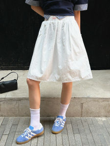 MySugarBabeMSB 2025 New Style Casual Sports Half-length Floral Lace Skirt A-line Midi Skirt Standard Fit Summer Season Pure Color