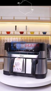 TEFAL - Nồi chiên không dầu điện tử 2 ngăn Tefal Dual Easy Fry & Grill EY905D10 - Bảo hành hãng 24 tháng