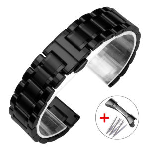 New Curved End Stainless Steel Watch Band 20/22mm for Huawei Watch GT5/4 46mm Bracelet for Samsung Galaxy watch 7 6 5 4 40/44mm