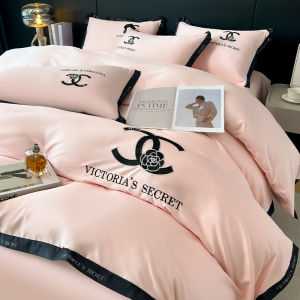 Washed Ice Silk Bedding Set Luxury Four-Piece Queen Size Bedding European Style Summer Lightweight Breathable Silk Sheets