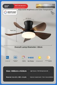 SUOYAN | Mid-century Style New Chinese Style Eye-friendly Full Spectrum Ceiling Fan Light
