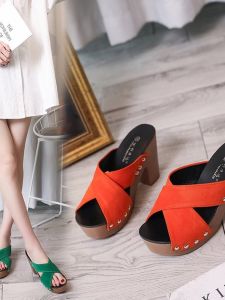 Summer High Heels Womens Chunky Soft Bottom Fashionable Platform Thick Bottom One-Strap Fairy Wind Womens Sandals