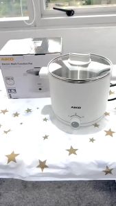 AIKO ไอโกะ หม้อต้มไฟฟ้าอเนกประสงค์ รุ่น AK-F15 สแตนเลส 304 ความจุ 1.5 ลิตร รับประกัน 1ปี มี 2 สี ขาว/ฟ้า