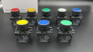 22mm Momentary Self-reset Power Push Button Switch with Light Red Green XB4 Button Switch with LED12V 24V 220V 10A 1NO 1NC 2NO
