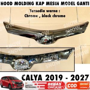 Hood Molding Calya 2019 2024 2025 2026 2027 Grill List Kap Mesin Depan Cover Black Chrome Model Ganti