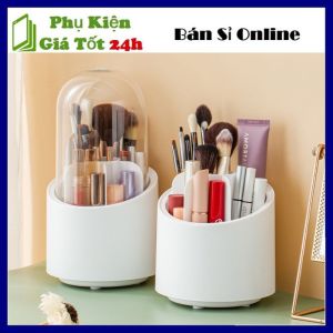 Hộp Đựng Cọ Trang Điểm 6 Ngăn Nắp Đậy Trong Suốt Chống Bụi Chống Nước - Ống Đựng Bút Cọ Vật Dụng Decor Để Bàn Nhiều Ngăn Đa Năng