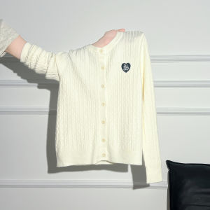 Áo Len Cardigan Dệt Kim Dài Tay Ôm Vừa Vặn Màu Đào La Chapelle La Chapelle Dành Cho Nữ Mùa Thu Đông Áo Khoác Ngoài