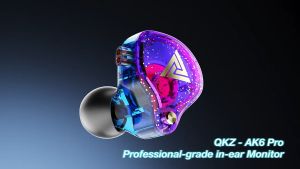 QKZ AK6 Pro 1DD Dynamic HIFI Bass Earbuds In Ear Monitor Earphones Sport Noise Cancelling Headset with Microphone Removable Cable