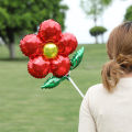 Children's Day School Desk Atmosphere Decoration Daisy Base Balloon with Pole Flower Shaped Balloon Heart Pattern Print Balloon. 
