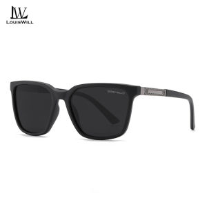 LouisWill Mens Driving Sunglasses Fashion Polarized Sunglasses Square Frame Sunglasses UV400 Clear Vision Sunglasses Cycling Riding Running Fishing Glasses for Men