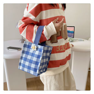 Túi Xách Vải Canvas Mini Mới 2023 Túi Xách Đeo Tay Cho Đi Làm Và Đi Chơi Túi Đựng Đồ Cho Bà Mẹ Nhỏ Túi Vuông Mềm Có Khóa Kéo