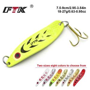 Mồi Câu Cá NGB Spoon 18g 27g Mồi Cứng Kim Loại Có Móc Ba Ngạnh 8 Màu Mồi Giả Câu Cá Hồi Cá Chó Cá Tầm.