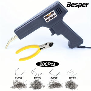 50W Plastic Welder Hot Stapler Electric Soldering Iron Tools 1000/200PC Staples Car Bumper Repair Kit DIY Home Plastic Repair