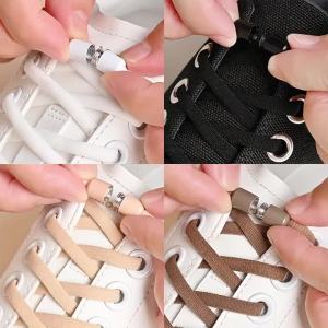 Elastic No Tie Shoelaces Semicircle Shoe Laces For Kids and Adult Sneakers Shoelace Quick Lazy Metal Lock Laces Shoe Strings