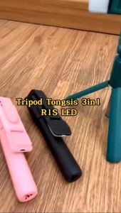TONGKAT TRIPOD TONGSIS 3IN1 R1S LED MINI SELFIE STICK TOMSIS BLUETOOTH