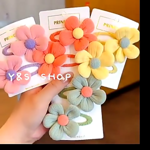 Lovely Cloth Flower Hair Clip Accessories 2pcs/set Cute Kids Hairpins