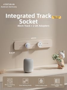 aodoran | Integrated Multifunctional British Standard Rail Socket Thin Power Rail