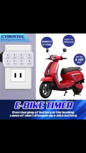 eBike Timer - CYBERTEC BUTTON COUNTDOWN TIMER for E-Bike Charging - Longer Life Span Battery - Anti-Fire - 1800W - also for Hydroponics Farming Christmas Lighting Commercial Showroom Electric Bike