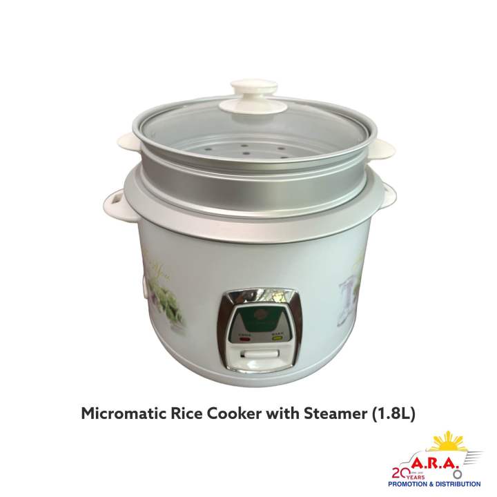 Micromatic Rice Cooker with steamer (1.8L) Lazada PH