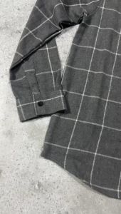 Kemeja Flannel Anak Laki-Laki Motif Kotak-Kotak Lengan Panjang Warna Abu-Abu