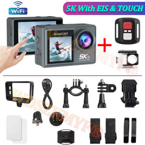 Camera Hành Động Màn Hình Kép Cảm Ứng 5K 4K 50MP Chống Rung EIS Chống Nước 30M Dành Cho Mũ Bảo Hiểm Thể Thao Xe Máy Xe Đạp Vlog