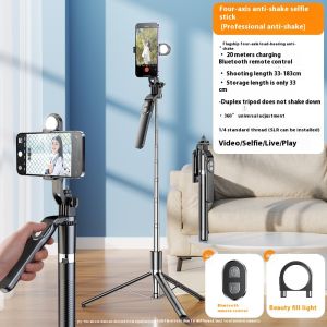 2024 Three In One Selfie Stick Tripod With Bluetooth Handheld Gimbal Follow-Up Selfie Tool Bluetooth Phone Holder Floor Standing