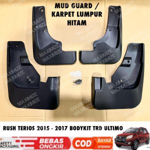 Mud Guard New Rush Terios 2015 2016 2017 TRD Ultimo Bodykit Karpet Lumpur Hitam