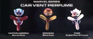 🔥Ready Stock🔥Original 𝗩𝗔𝗡𝗭𝗢 Marvel Series Car Vent Perfume Captain America Ironman Thor Vanzo