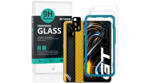 Realme GT/Realme Q3 Pro/Realme GT Neo/Neo Flash 5G by Ibywind ฟิล์มกระจกกันรอย [2 ชิ้น] มีฟิล์มกันรอยกันรอยเลนส์กล้องฟิล์มกันรอยคาร์บอนไฟเบอร์ด้านหลังและชุดติ