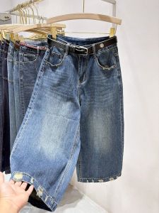 กางเกงยีนส์ทรงตรงทรงหลวมสไตล์เกาหลีสำหรับผู้หญิง กางเกงขายาวทรงหลวมสไตล์วินเทจ ทรงสลิมฟิต ทรงหลวม ทรงหลวม ทรงหลวม