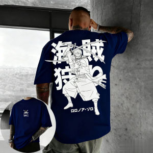 Bandai | Oversized Vintage One Piece Zoro Anime Men T Shirt Graphic Tee Women Short Sleeve Streetwear Casual Tops New Summer Trendy Y2k