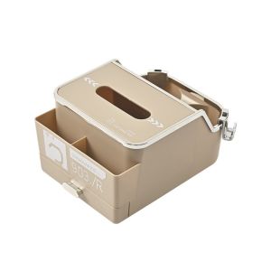 KAXINU | Tổ Chức Ô Tô 3-trong-1 Hộp Giấy Khăn và Giá Đựng Cốc