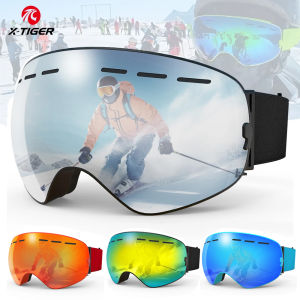 X-TIGER Ski Goggles Men Women Snowboard Glasses TPU UV400 Double Layers Lens Anti-Fog Snow Goggles Winter Mountaineering Glasses