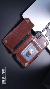 Case Hp Iphone 16 15 15 Pro 15 Plus 14 13 12 Pro 12 Mini 11 Pro Max Leather Wallet Casing with Card Holder